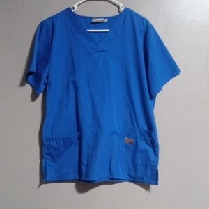 Scrub Zone Unisex Royal Blue V-Neck Scrub Top Size Medium